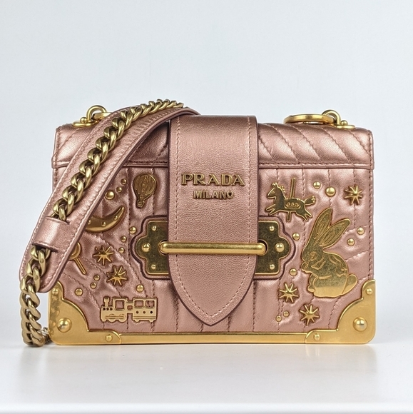 Prada Antico Mordo Stud Small Cahier Crossbody - Picture 1 of 8